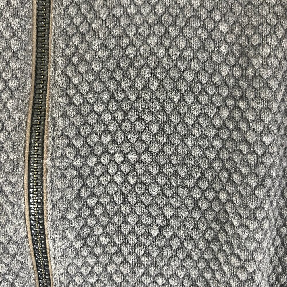 Massimo Dutti Zip Sweater Mens XL Gray Cotton Cashmere Knit Jacket Full Zip - Picture 12 of 12